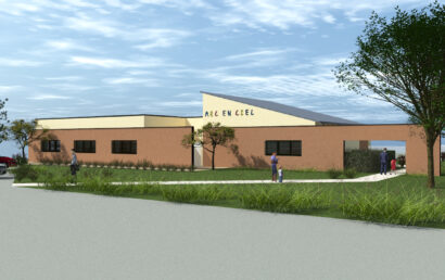 Vue de la future façade de la crèche Arc-en-Ciel de Rabastens