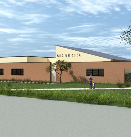Vue de la future façade de la crèche Arc-en-Ciel de Rabastens