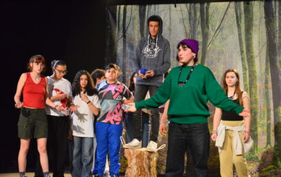 Une membre d'un groupe essaye de convaincre ses camarades.