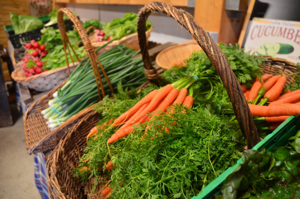 La boutique d'une exploitation maraîchère qui propose la vente à la ferme